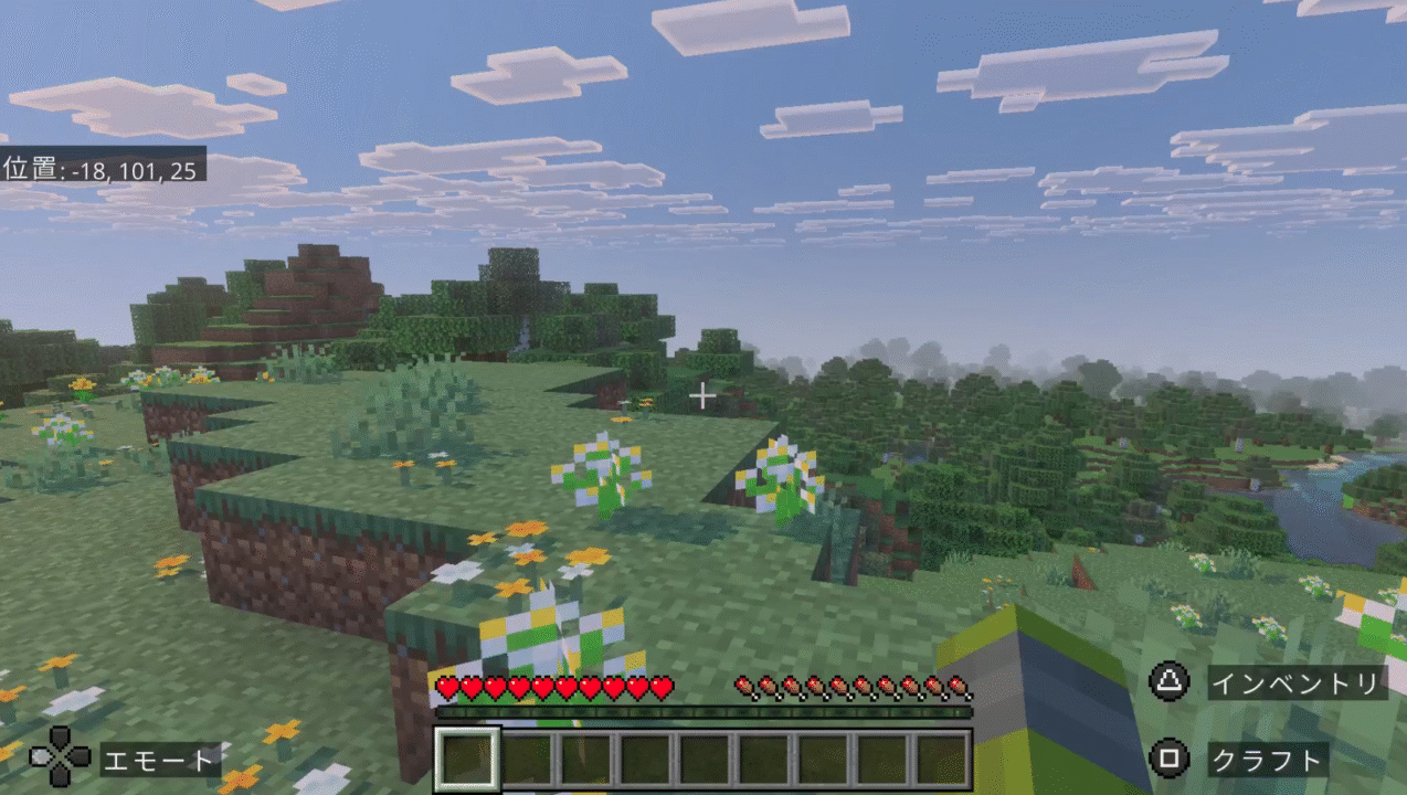 空も、花も、木々や緑も全てカクカクのマイクラ!