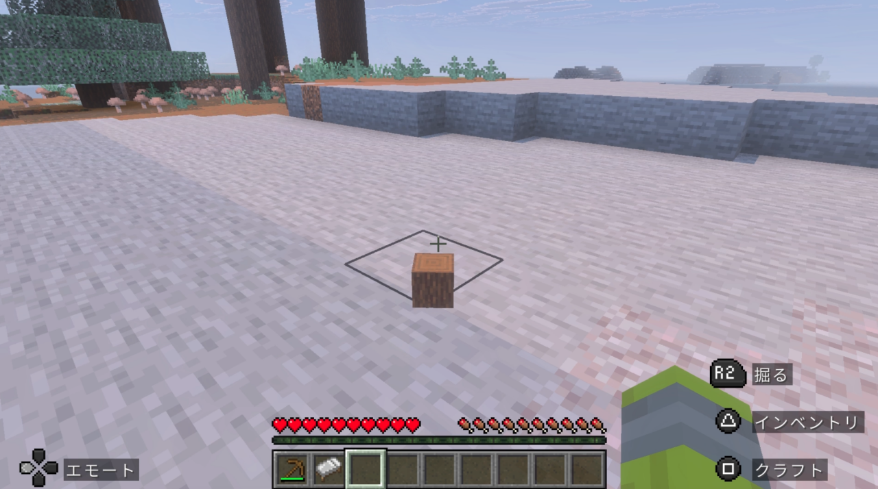 木の原木…一個だけもらって何ができるんだ…（がっくし